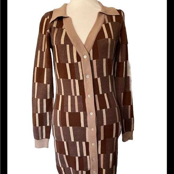 NWT Princess Polly Shyla Mini Dress Brown M/L - Picture 2 of 6